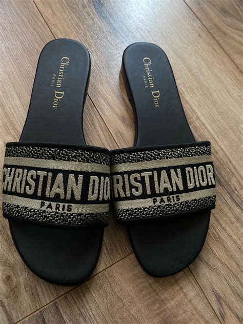 christian dior beige slides